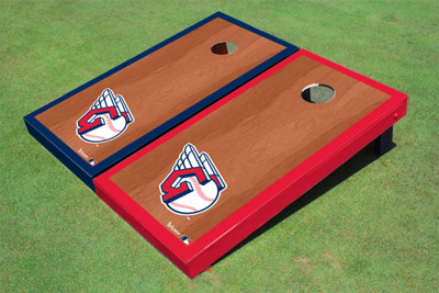 Cleveland Guardians Ball Rosewood Alternating Border Cornhole Boards