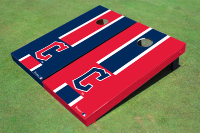 Cleveland Guardians C Alternating Long Stripe Cornhole Boards