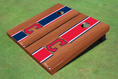 Cleveland Guardians C Rosewood Alternating Long Stripe Cornhole Boards