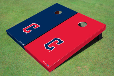 Cleveland Guardians C Alternating Solid Cornhole Boards