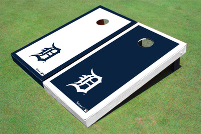 Detroit Tigers D Alternating Border Cornhole Boards