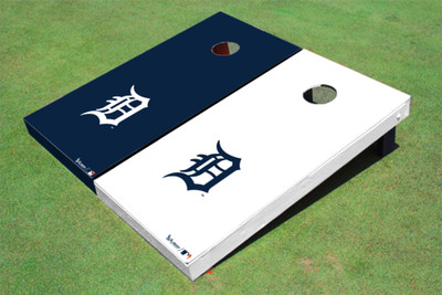 Detroit Tigers D Alternating Solid Cornhole Boards