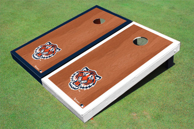 Detroit Tigers Tiger Rosewood Alternating Border Cornhole Boards