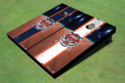 Detroit Tigers Tiger Field Long Stripe Alternating Themed Cornhole Boards