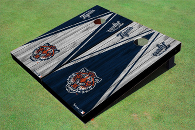 Detroit Tigers Tiger Alternating Wood Look Triangle Cornhole Boards