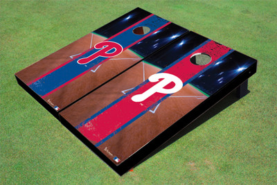 Philadelphia Phillies P Field Long Stripe Alternating Themed Cornhole Boards
