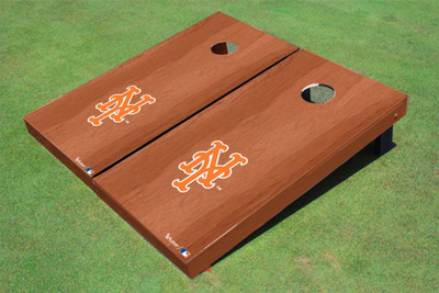 New York Mets NY Solid Rosewood Cornhole Boards New York Mets NY Solid Rosewood Cornhole Boards