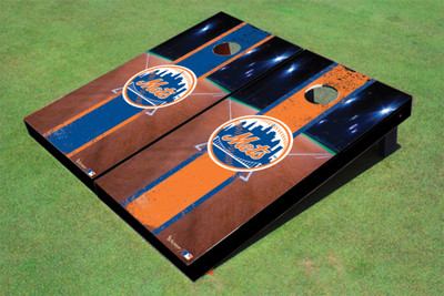 New York Mets Club Field Long Stripe Alternating Themed Cornhole Boards New York Mets Club Field Long Stripe Alternating Themed Cornhole Boards