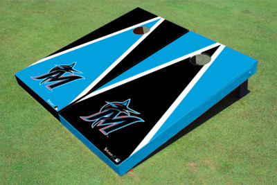Miami Marlins M Alternating Triangle Cornhole Boards Miami Marlins M Alternating Triangle Cornhole Boards