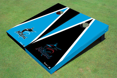 Miami Marlins Marlin Alternating Triangle Cornhole Boards Miami Marlins Marlin Alternating Triangle Cornhole Boards