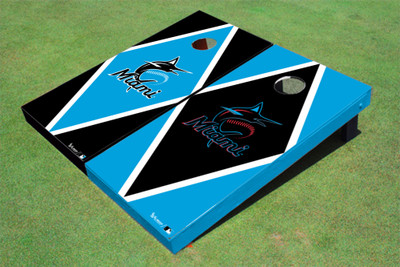 Miami Marlins Marlin Alternating Diamond Cornhole Boards