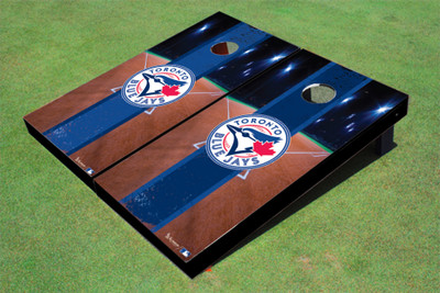 Toronto Blue Jays Circle Field Long Stripe Alternating Themed Cornhole Boards