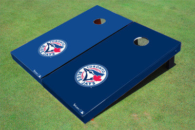 Toronto Blue Jays Circle Alternating Solid Cornhole Boards Toronto Blue Jays Circle Alternating Solid Cornhole Boards