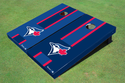 Toronto Blue Jays Bird Alternating Long Stripe Cornhole Boards Toronto Blue Jays Bird Alternating Long Stripe Cornhole Boards
