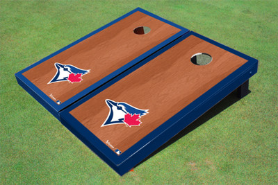 Toronto Blue Jays Bird Rosewood Alternating Border Cornhole Boards