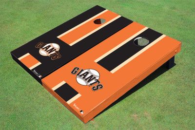 San Francisco Giants Ball Alternating Long Stripe Cornhole Boards San Francisco Giants Ball Alternating Long Stripe Cornhole Boards