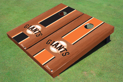 San Francisco Giants Ball Rosewood Alternating Long Stripe Cornhole Boards