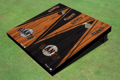 San Francisco Giants Ball Alternating Wood Look Triangle Cornhole Boards