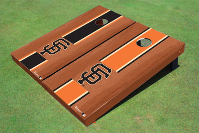 San Francisco Giants SF Rosewood Alternating Long Stripe Cornhole Boards