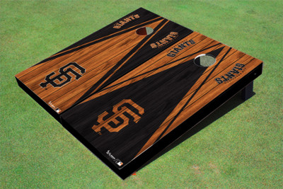 San Francisco Giants SF Alternating Wood Look Triangle Cornhole Boards