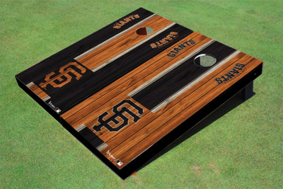 San Francisco Giants SF Alternating Wood Look Long Stripe Custom Cornhole Boards