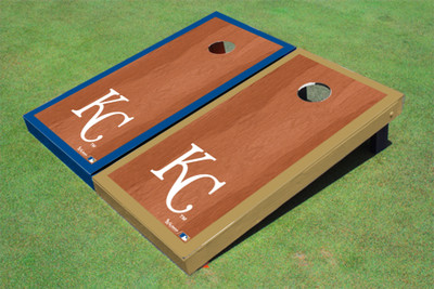 Kansas City Royals KC Rosewood Alternating Border Cornhole Boards