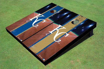 Kansas City Royals KC Field Long Stripe Alternating Themed Cornhole Boards Kansas City Royals KC Field Long Stripe Alternating Themed Cornhole Boards