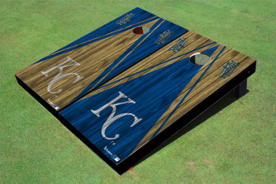 Kansas City Royals KC Alternating Wood Look Triangle Cornhole Boards