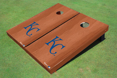 Kansas City Royals KC Solid Rosewood Cornhole Boards