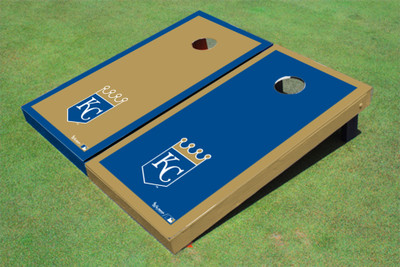 Kansas City Royals KC Shield Alternating Border Cornhole Boards