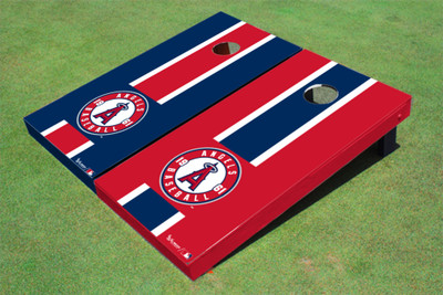 Los Angeles Angels Circle Alternating Long Stripe Cornhole Boards