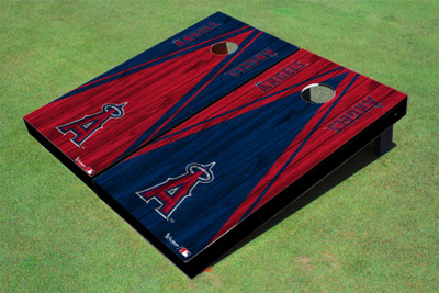 Los Angeles Angels A Alternating Wood Look Triangle Cornhole Boards
