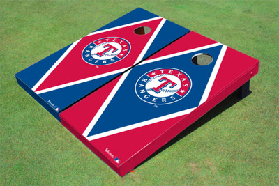 Texas Rangers Circle Alternating Diamond Cornhole Boards Texas Rangers Circle Alternating Diamond Cornhole Boards