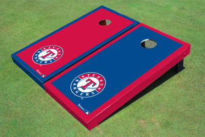 Texas Rangers Circle Alternating Border Cornhole Boards Texas Rangers Circle Alternating Border Cornhole Boards