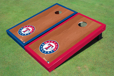 Texas Rangers Circle Rosewood Alternating Border Cornhole Boards Texas Rangers Circle Rosewood Alternating Border Cornhole Boards