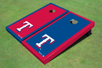 Texas Rangers T Alternating Border Cornhole Boards