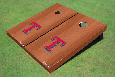 Texas Rangers T Solid Rosewood Cornhole Boards Texas Rangers T Solid Rosewood Cornhole Boards