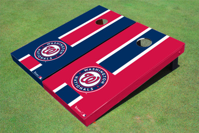 Washington Nationals Circle Alternating Long Stripe Cornhole Boards Washington Nationals Circle Alternating Long Stripe Cornhole Boards
