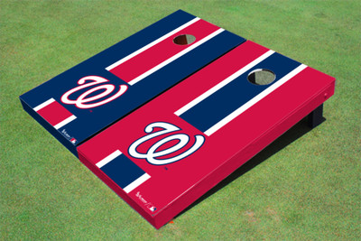 Washington Nationals W Alternating Long Stripe Cornhole Boards