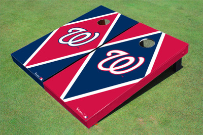 Washington Nationals W Alternating Diamond Cornhole Boards