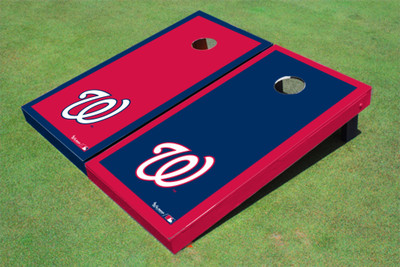 Washington Nationals W Alternating Border Cornhole Boards
