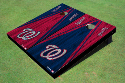 Washington Nationals W Alternating Wood Look Triangle Cornhole Boards
