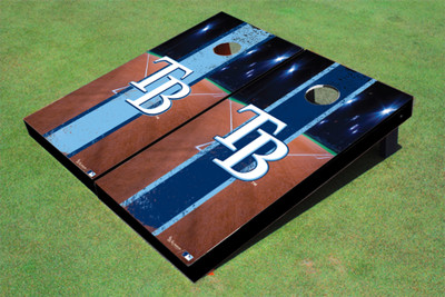 Tampa Bay Rays TB Field Long Stripe Alternating Themed Cornhole Boards