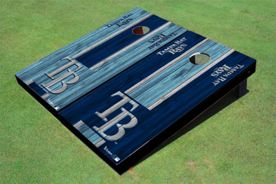 Tampa Bay Rays TB Alternating Wood Look Long Stripe Custom Cornhole Boards