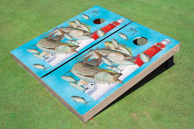 Custom Guy Harvey Bass Lighthouse Cornhole Boards Custom Guy Harvey Bass Lighthouse Cornhole Boards
