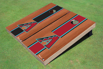 Arizona Diamondbacks A Rosewood Alternating Long Stripe Cornhole Boards