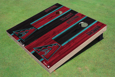 Arizona Diamondbacks A Alternating Wood Look Long Stripe Custom Cornhole Boards