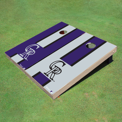 Colorado Rockies CR Alternating Long Stripe Cornhole Boards Colorado Rockies CR Alternating Long Stripe Cornhole Boards