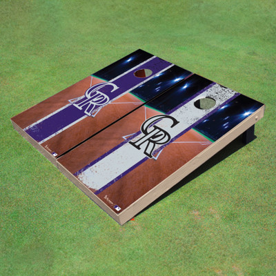 Colorado Rockies CR Field Long Stripe Alternating Themed Cornhole Boards