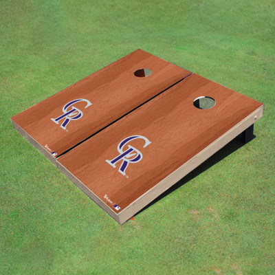 Colorado Rockies CR Solid Rosewood Cornhole Boards